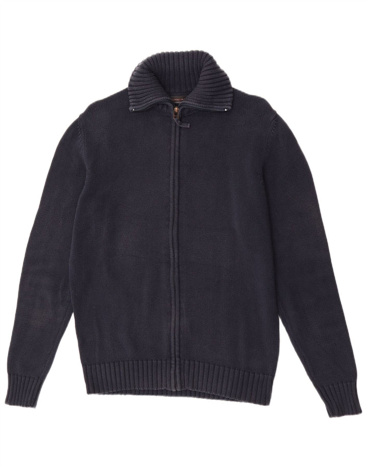 Suéter cardigã masculino Zara médio azul marinho
