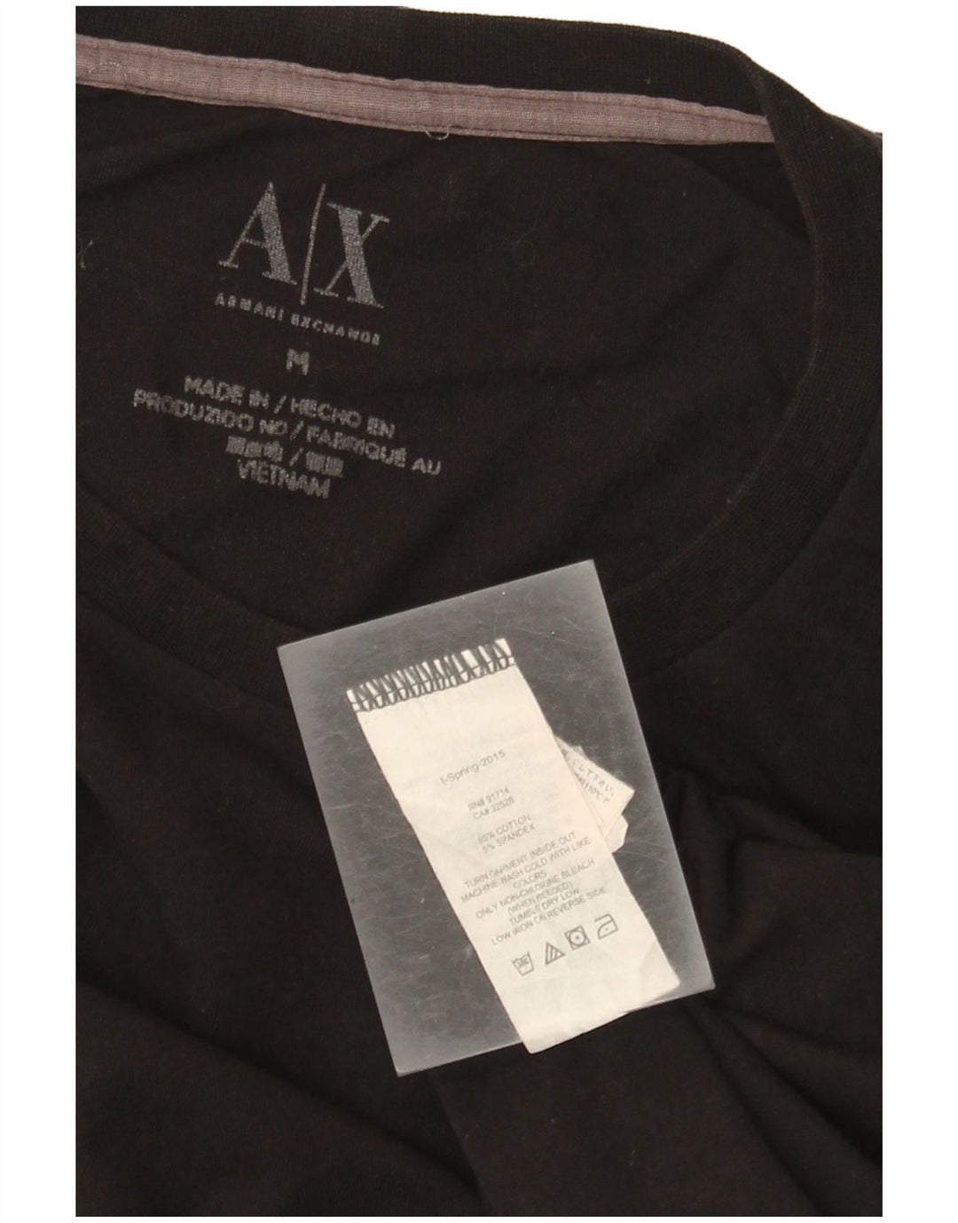 Camiseta gráfica masculina Armani Exchange Top médio algodão preto