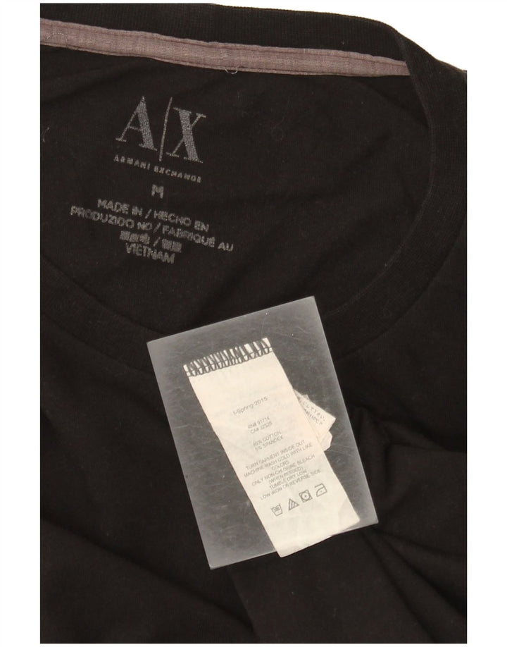 Camiseta gráfica masculina Armani Exchange Top médio algodão preto