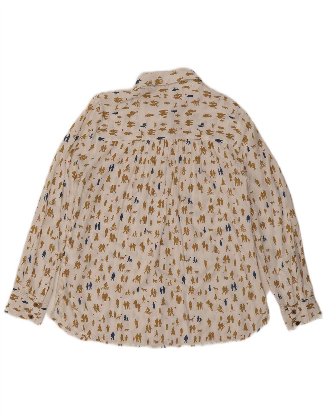 Blusa feminina com estampa abstrata branca, material branco, 8, pequeno, off white