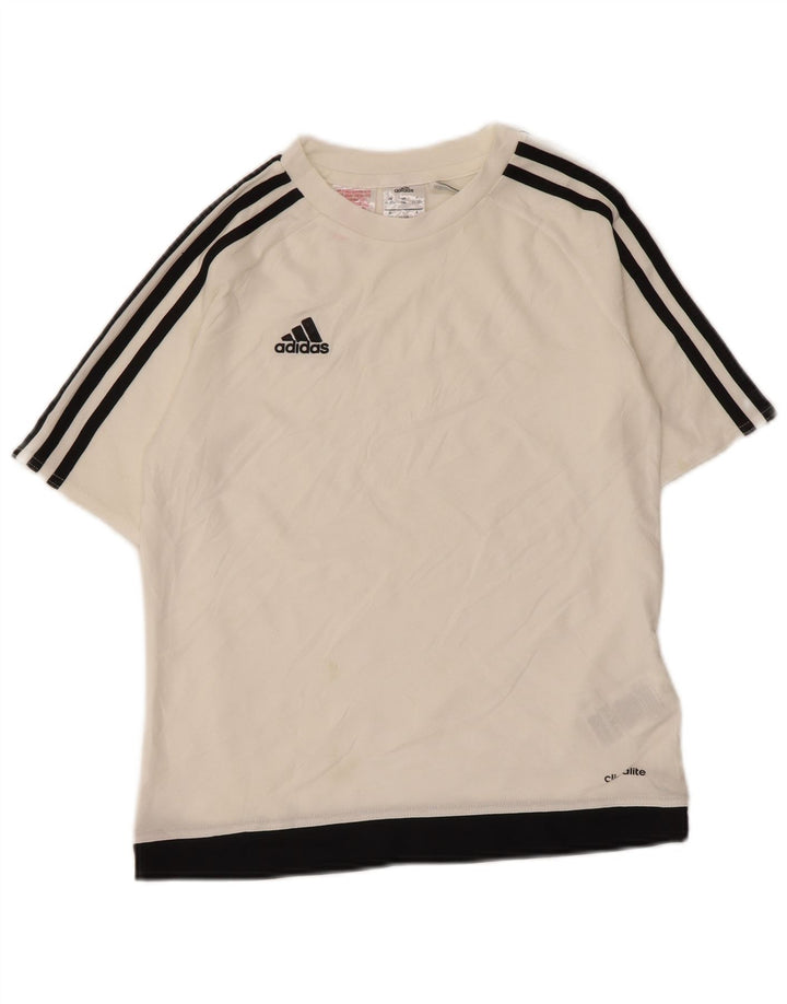 Camiseta Adidas Boys Climalite Top 11-12 Anos Branco Colorblock Poliéster