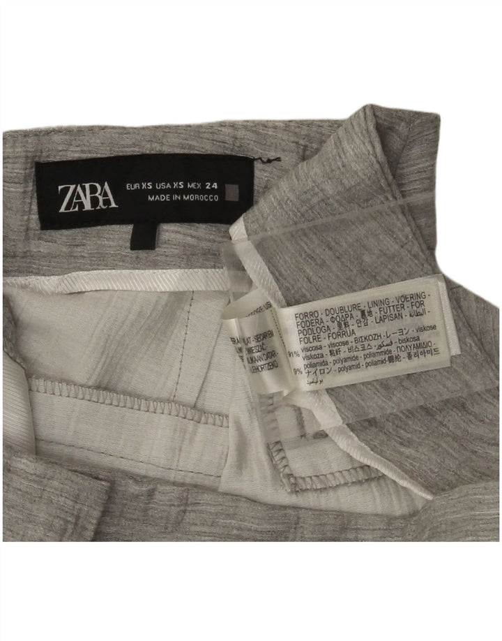 Calça chino reta feminina ZARA XS W27 L32 cinza viscose