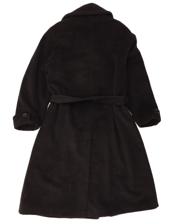 Casaco feminino vintage com peito duplo Reino Unido 16 Lã cinza grande