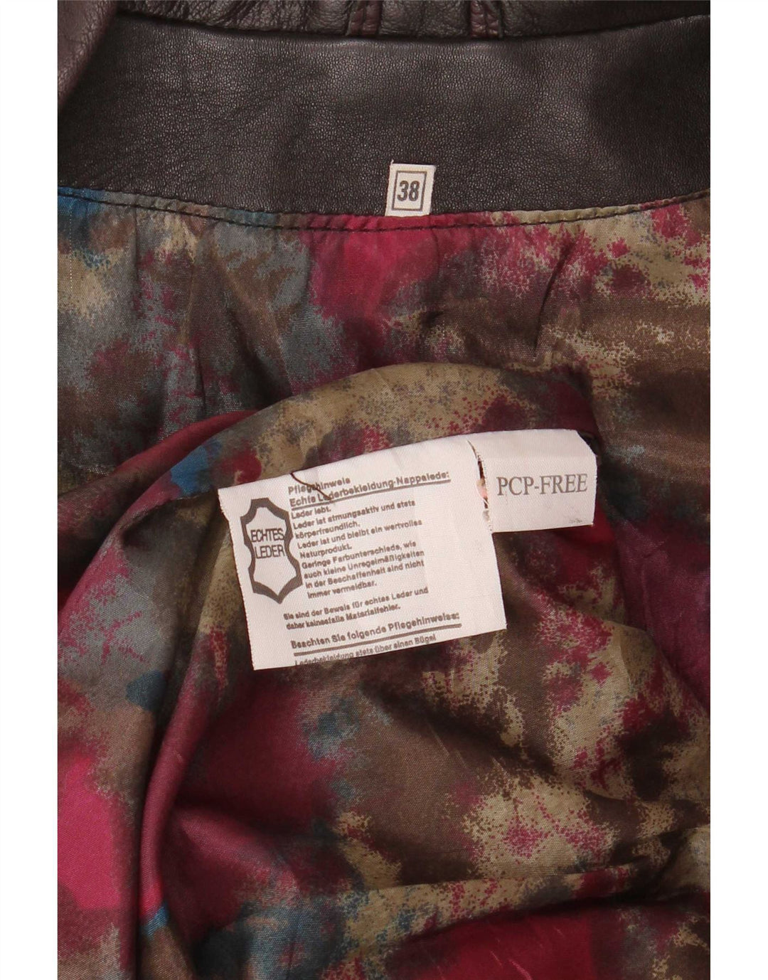 Casaco de couro oversized feminino vintage UE 38 marrom médio