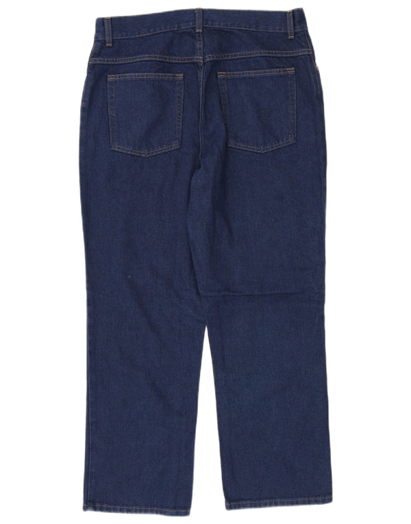 L.L.Bean Calça Jeans Feminina Original Fit Straight XL W34 L28 Azul Marinho Algodão