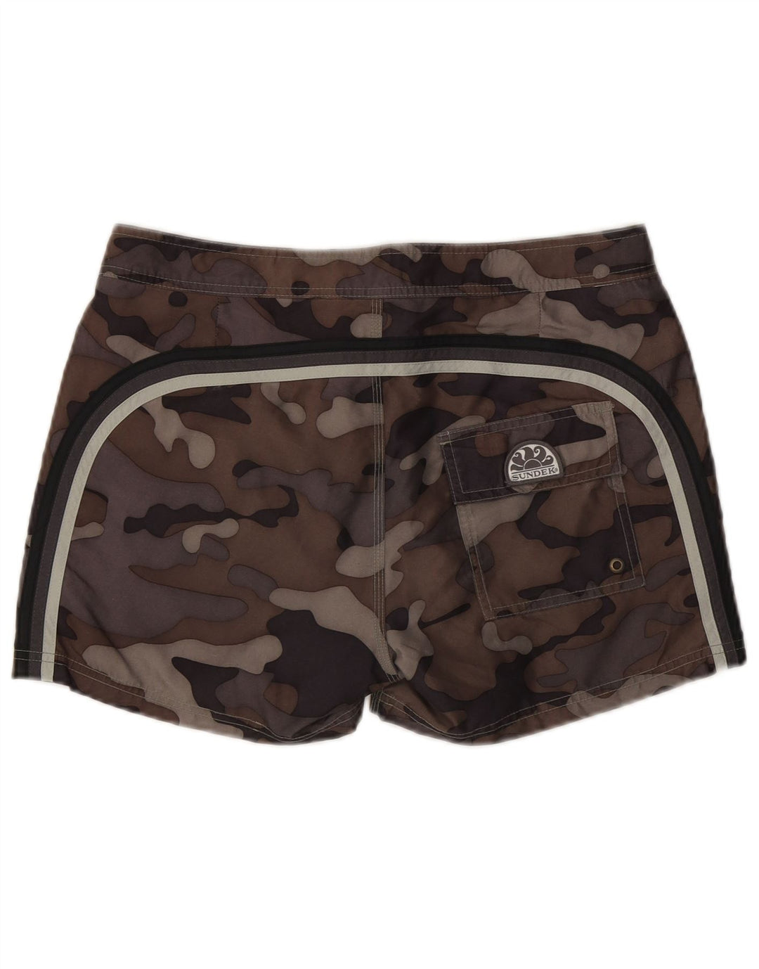 Shorts de natação masculino Sundek W32 grande poliéster camuflado marrom