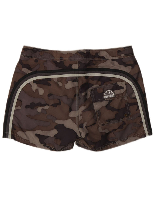 Shorts de natação masculino Sundek W32 grande poliéster camuflado marrom
