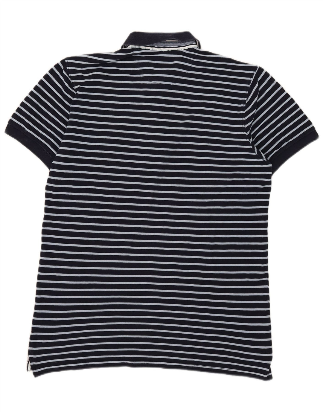 Camisa polo masculina Massimo Dutti grande listrada azul marinho