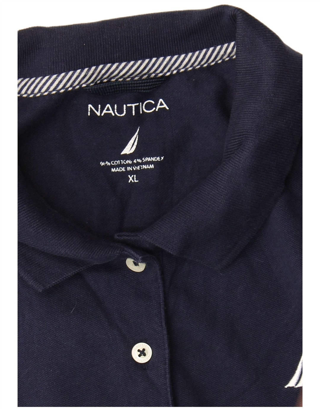 Polo feminino NAUTICA UK 18 XL azul marinho algodão