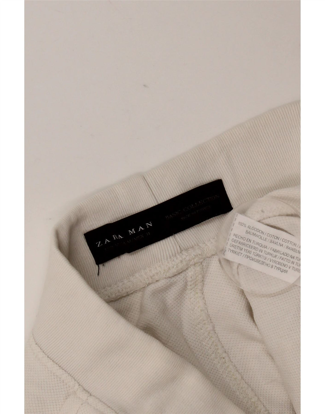 Zara Mens Chino Shorts Médio W31 Algodão Branco