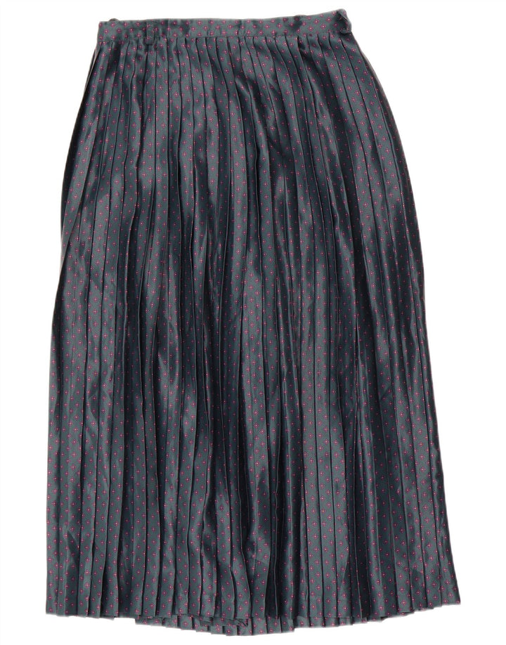 Saia plissada feminina Haupt W28 verde médio floral