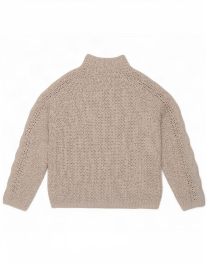 Suéter feminino Marks & Spencer com gola tartaruga Reino Unido 14 médio bege
