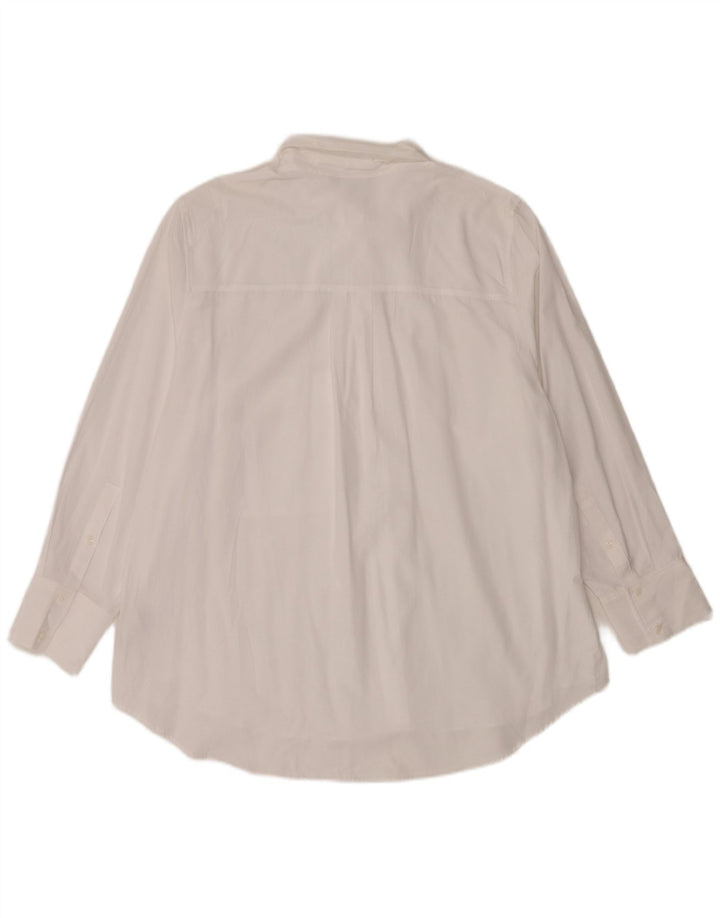 Camisa oversized feminina Marks & Spencer Reino Unido 18 XL algodão branco