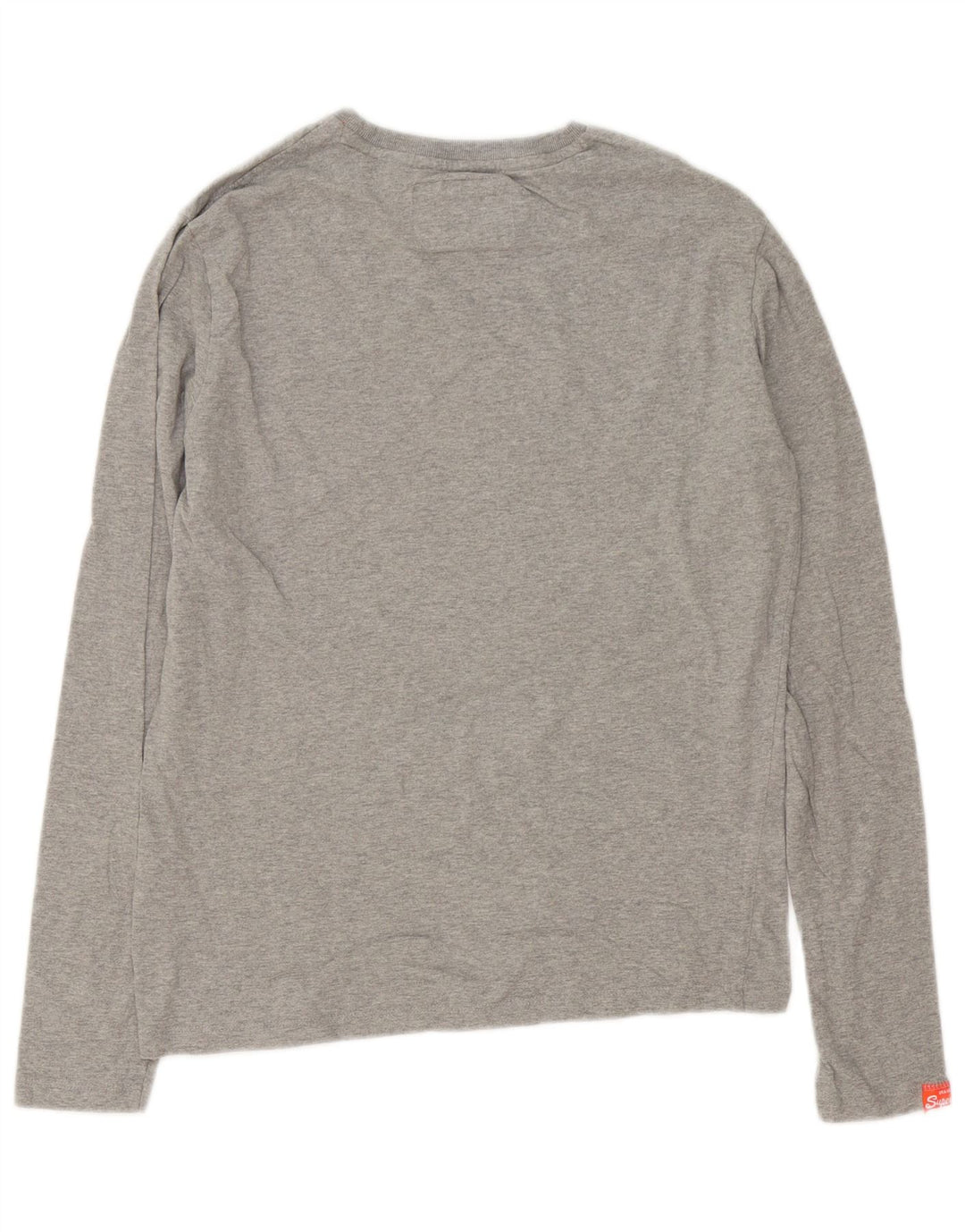 Top masculino Superdry manga comprida pequeno algodão cinza