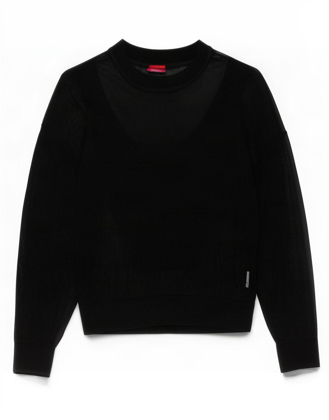 Hugo Boss Top feminino de manga comprida UK 14 médio preto