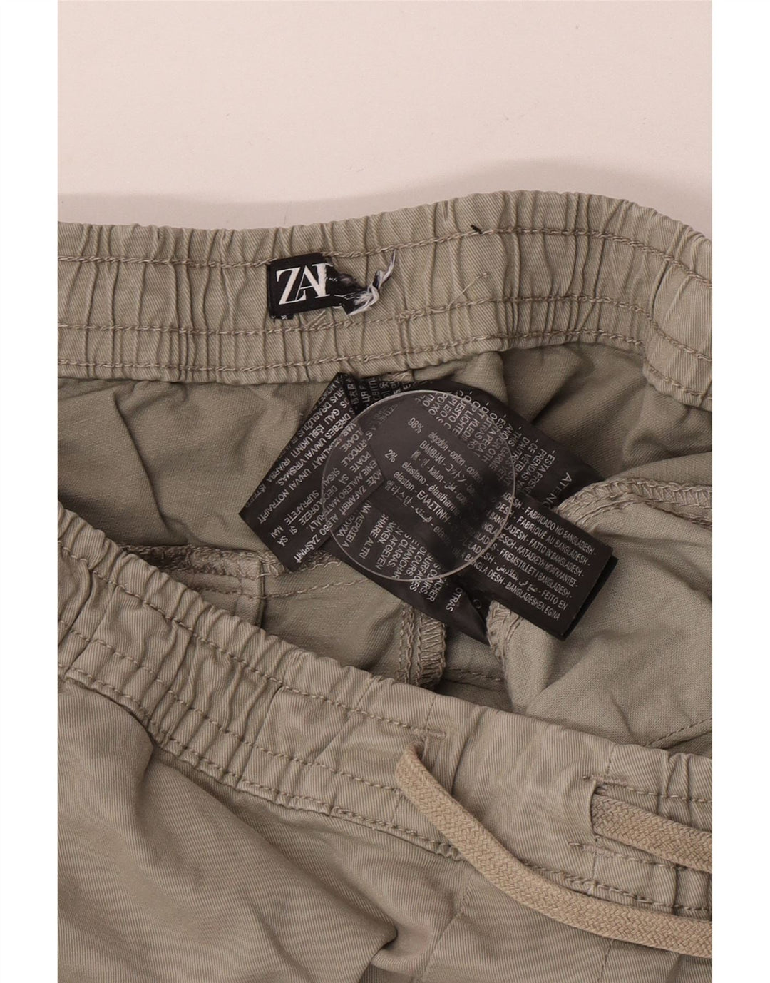 Zara Mens Joggers Cargo Calças W30 L27 Algodão Cinza
