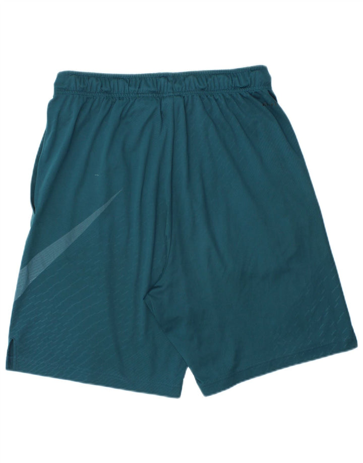 Shorts esportivos gráficos masculinos Nike Dri Fit poliéster listrado azul médio