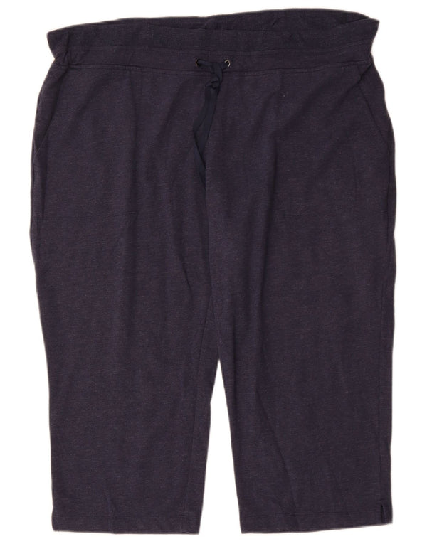 Calça de treino capri feminina EDDIE BAUER Reino Unido 20 2XL algodão azul marinho