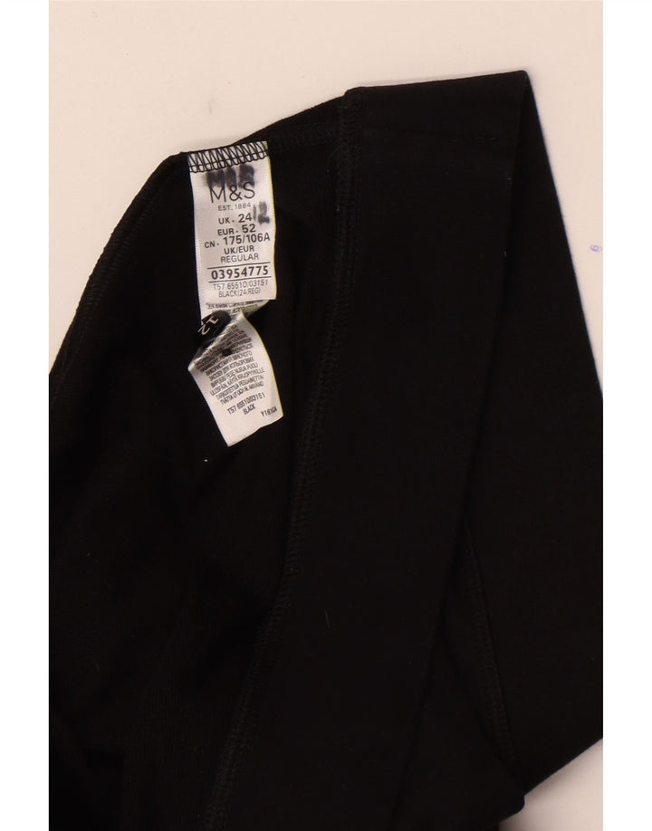 Leggings femininos Marks & Spencer UK 24 4XL algodão preto