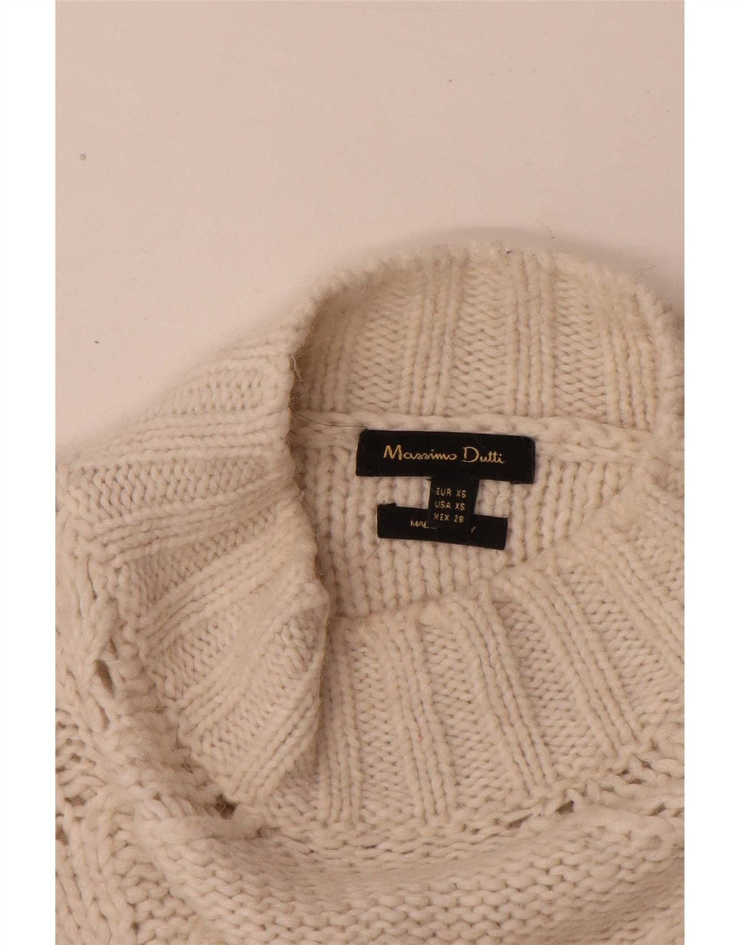 Suéter feminino Massimo Dutti com gola tartaruga UK 4 XS branco