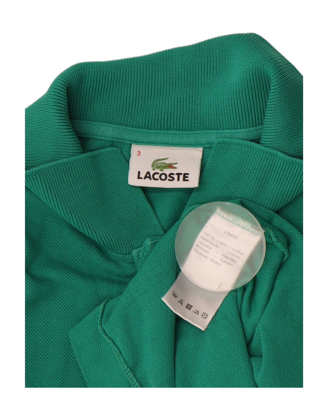Camisa polo masculina LACOSTE tamanho 3 pequeno algodão verde