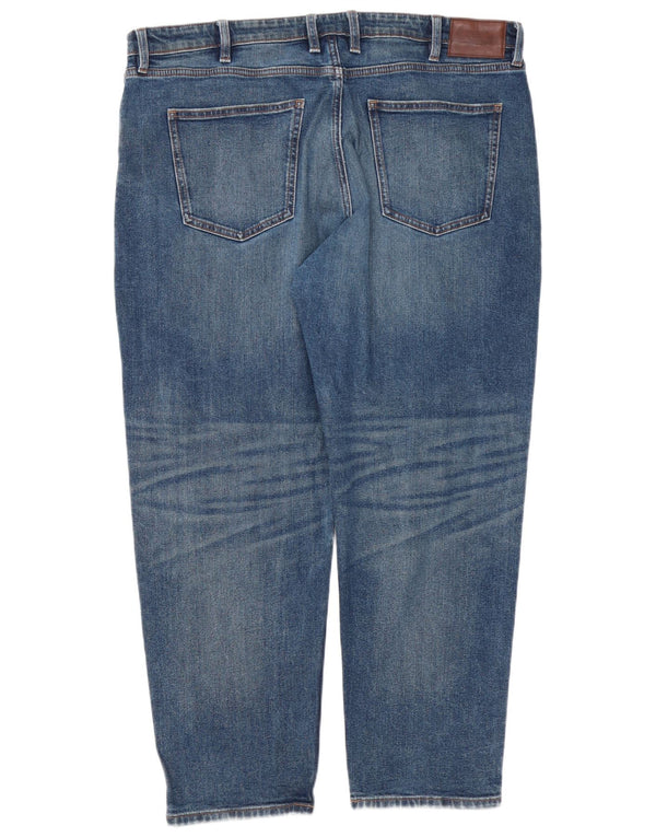 Calça jeans masculina Marks & Spencer Barrel Tapered W38 L28 azul algodão