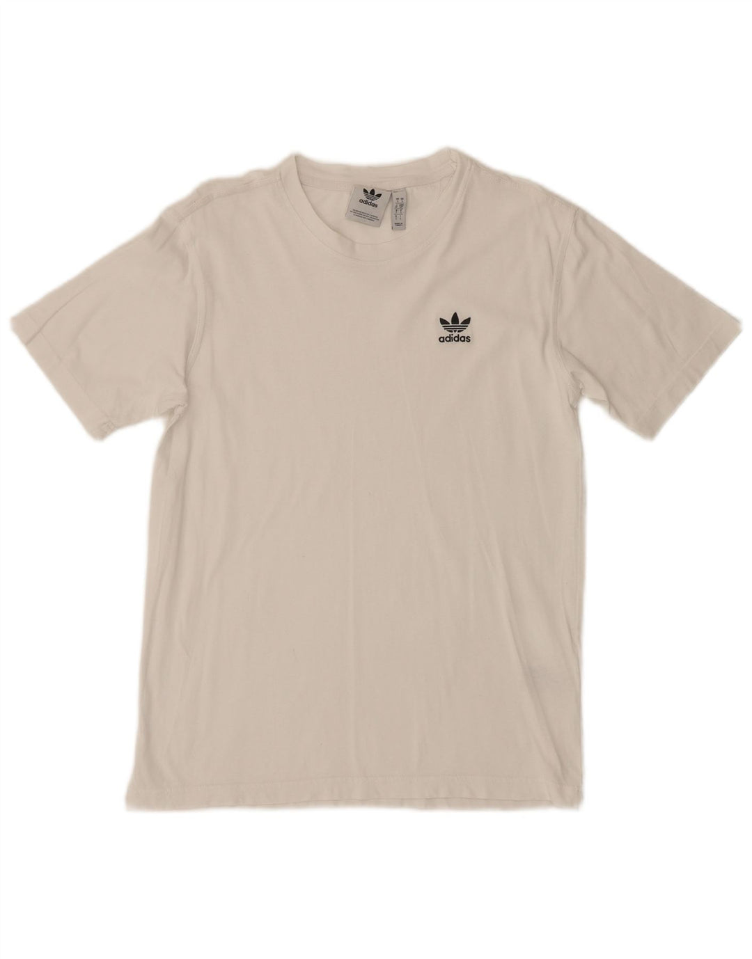 Adidas Mens T-Shirt Top Pequeno Algodão Branco