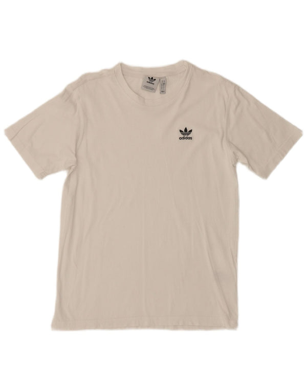 Adidas Mens T-Shirt Top Pequeno Algodão Branco