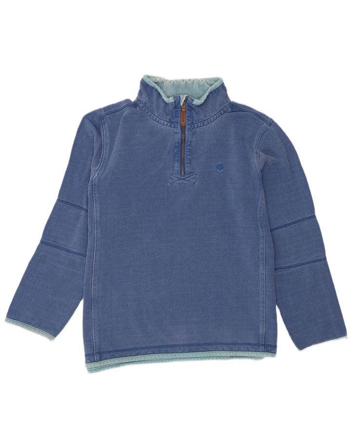 Fat Face Masculino Zip Neck Moletom Jumper XL Azul Algodão