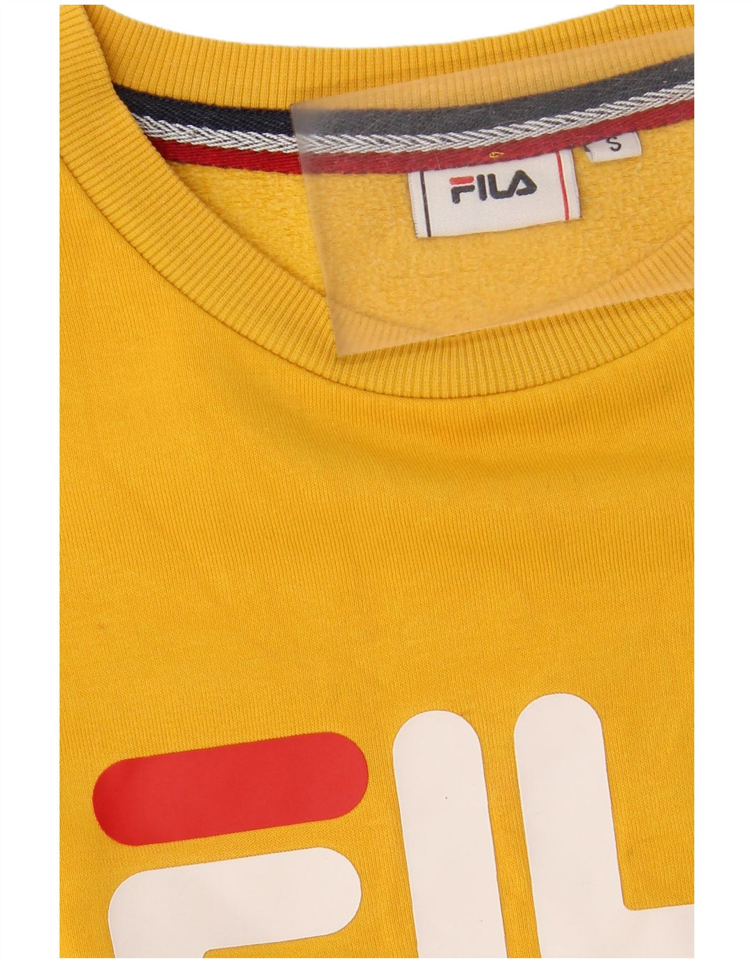 FILA Mens Graphic Moletom Jumper Pequeno Amarelo