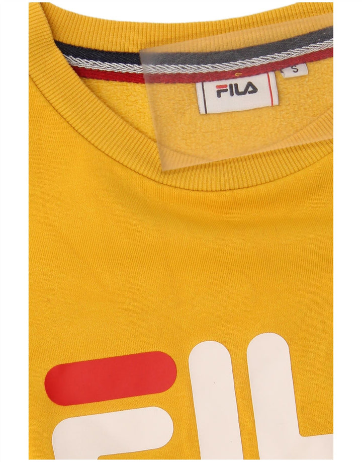FILA Mens Graphic Moletom Jumper Pequeno Amarelo