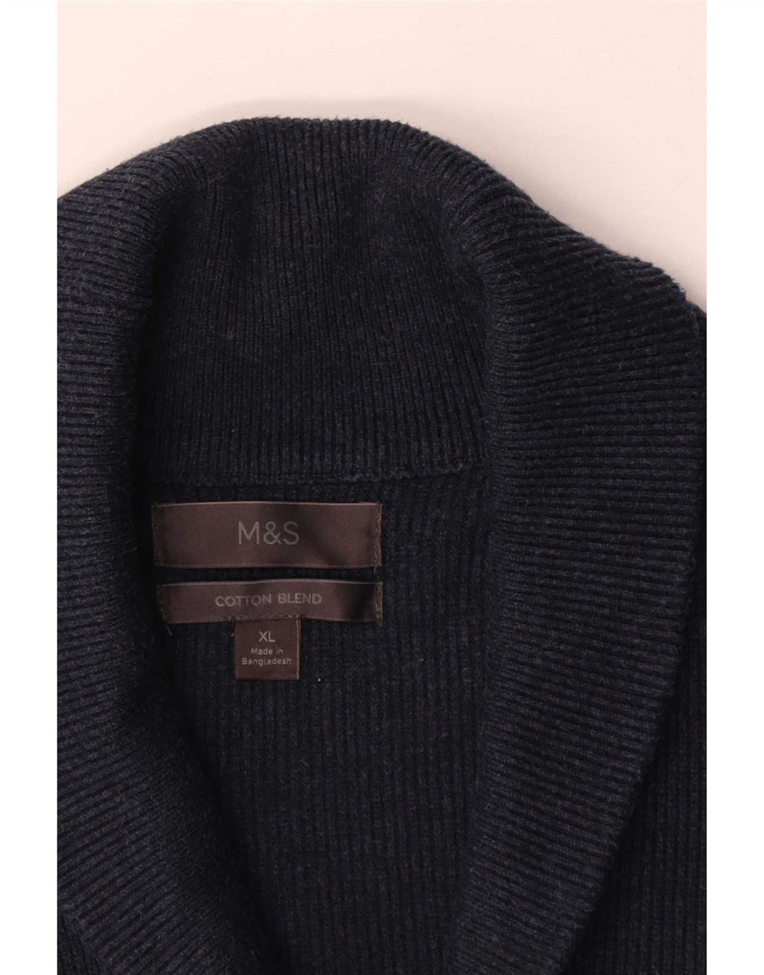 Suéter cardigã masculino Marks & Spencer XL azul marinho algodão