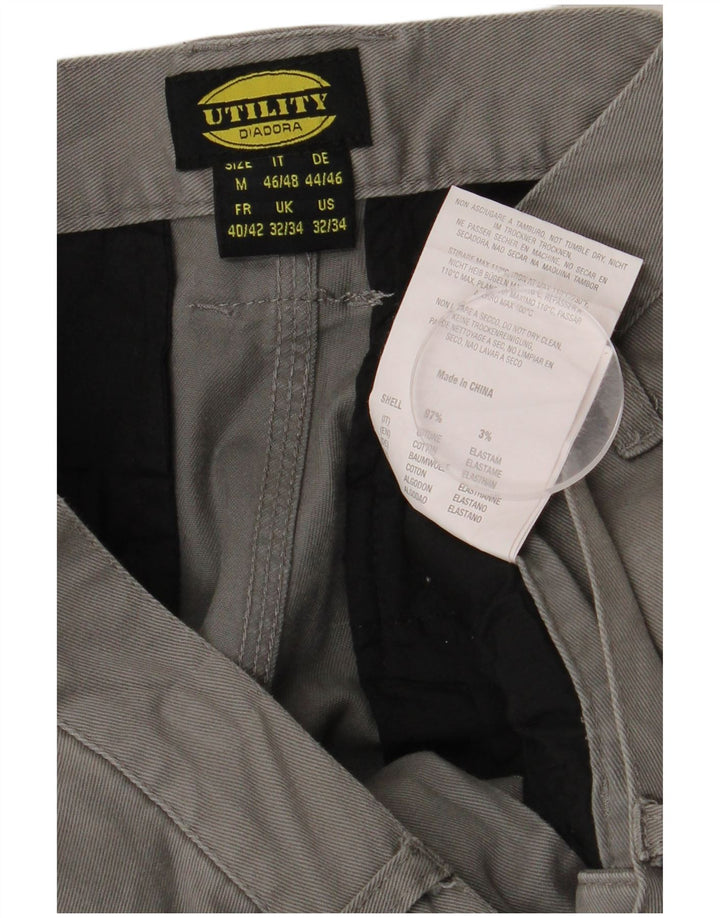 Calça cargo slim masculina DIADORA W32 L34 algodão cinza