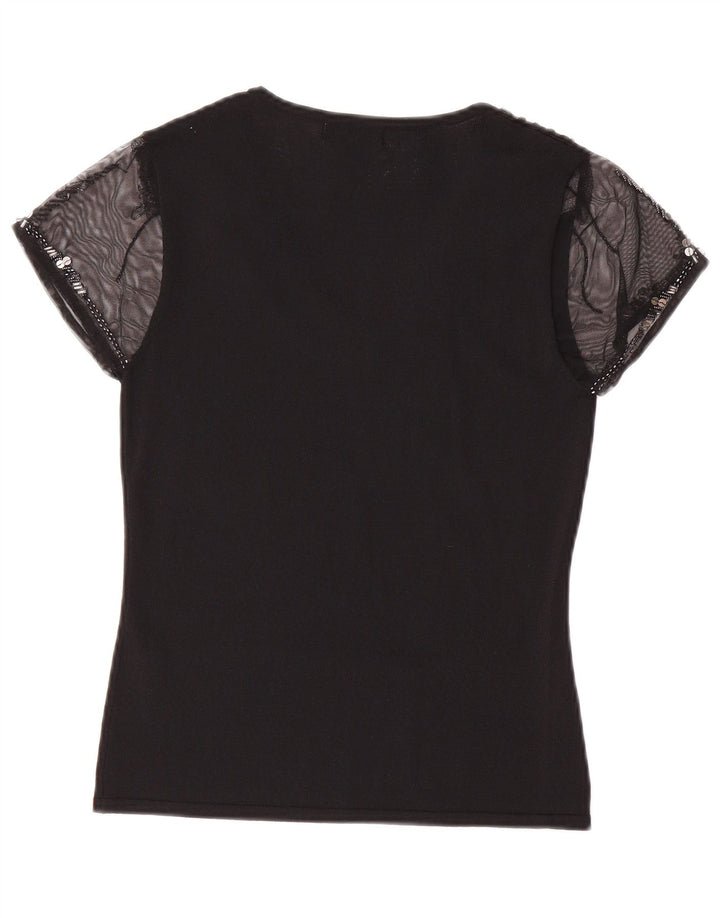 Blusa feminina SKY DESIGN UK 8 pequena viscose preta