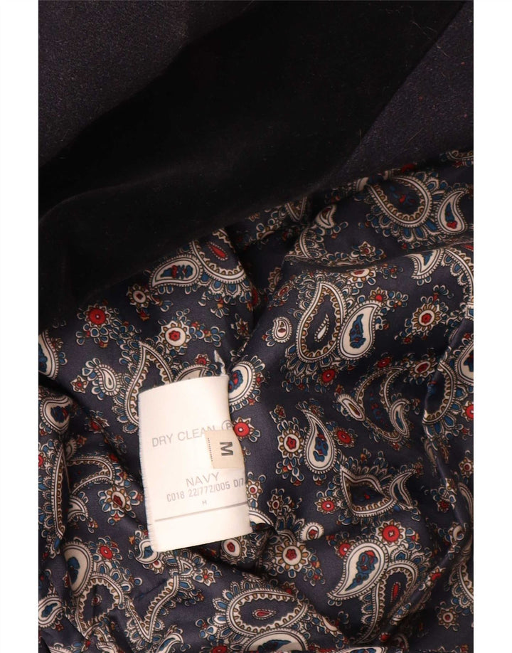 Sobretudo feminino vintage grande UK 14 azul marinho médio