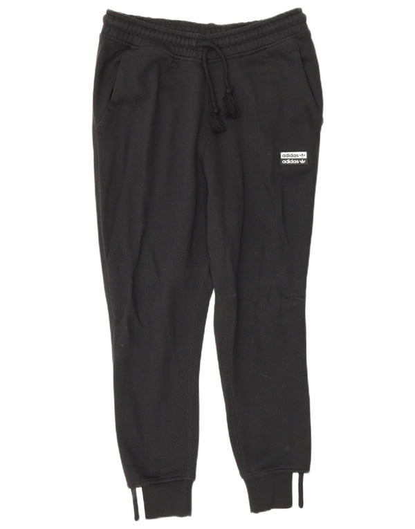 Adidas Womens Crop Tracksuit Calças Joggers UK 6 XS Algodão Preto