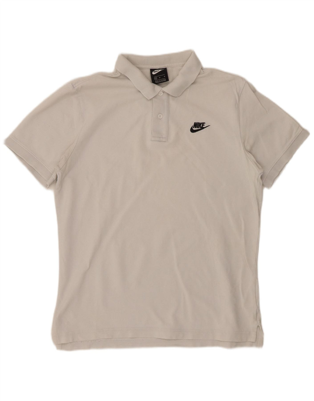 Camisa polo masculina NIKE de algodão branco médio