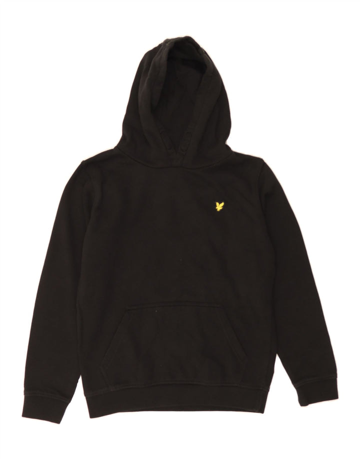 LYLE & SCOTT Boys Hoodie Jumper 10-11 Years Black Cotton Vintage Lyle & Scott and Second-Hand Lyle & Scott from Messina Hembry 