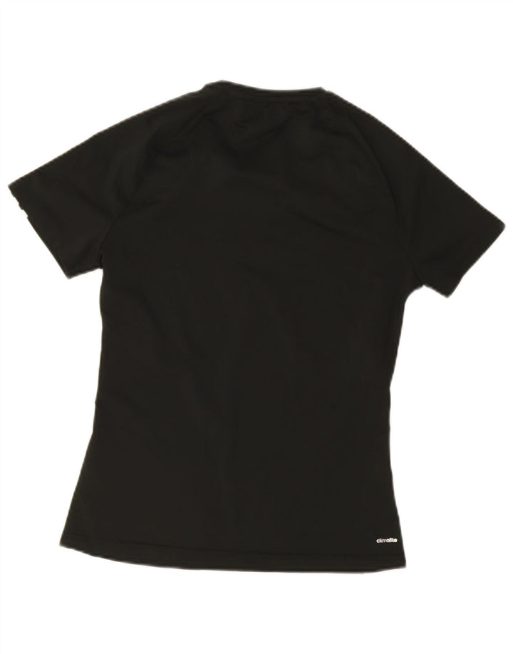 Adidas Womens Climalite T-Shirt Top UK 8/10 Pequeno Poliéster Preto