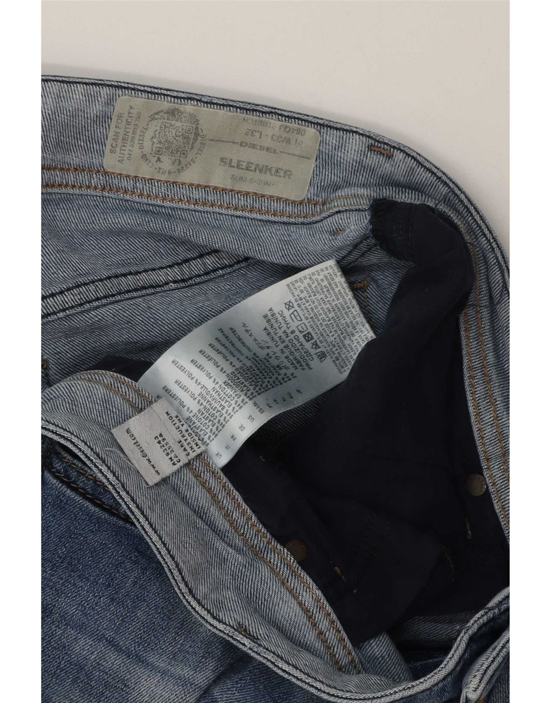 Shorts jeans Diesel masculino Sleenker W33 azul médio