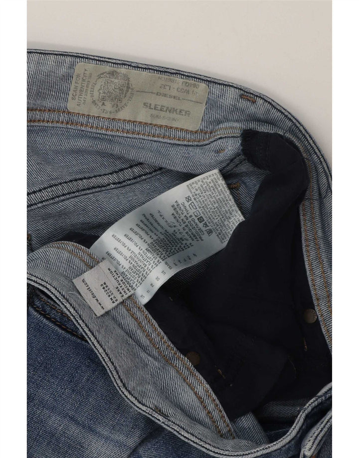 Shorts jeans Diesel masculino Sleenker W33 azul médio