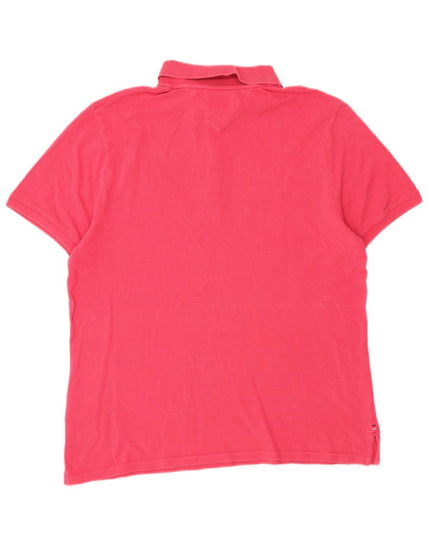 Camisa polo feminina Tommy Hilfiger Reino Unido 16 grande algodão rosa