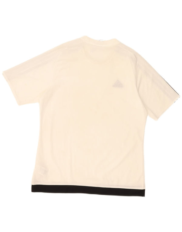 Adidas Mens Climalite Camiseta Top Grande Poliéster Branco