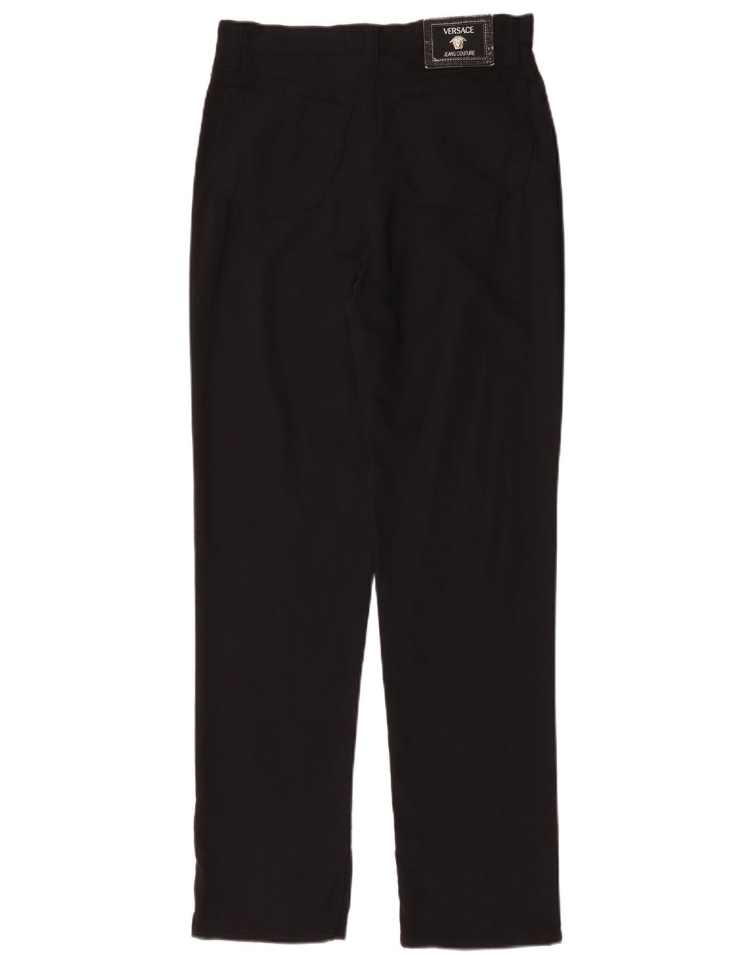Calça feminina reta casual Versace W32 L31 poliamida preta
