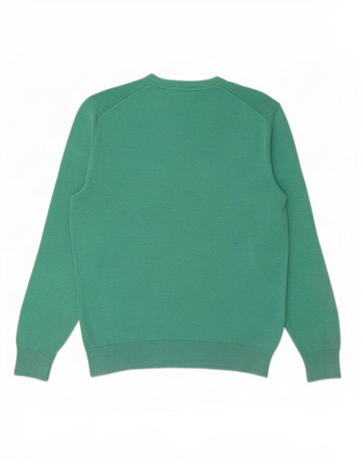 Suéter masculino Gap com decote em V de algodão verde médio