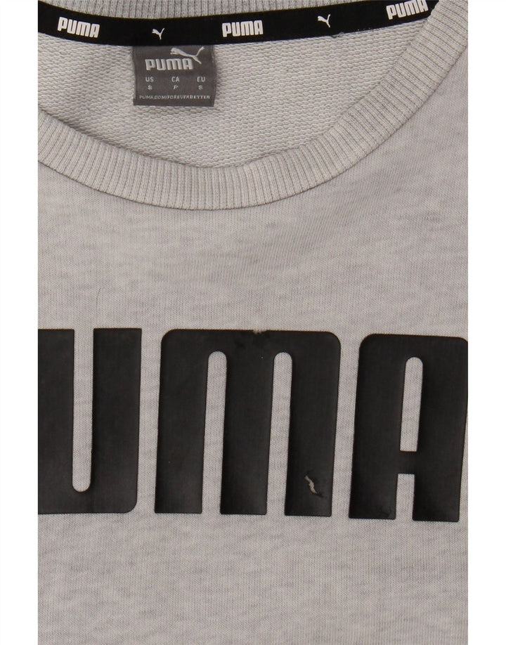 PUMA Mens Graphic Sweatshirt Jumper Small Grey Cotton Vintage Puma and Second-Hand Puma from Messina Hembry 