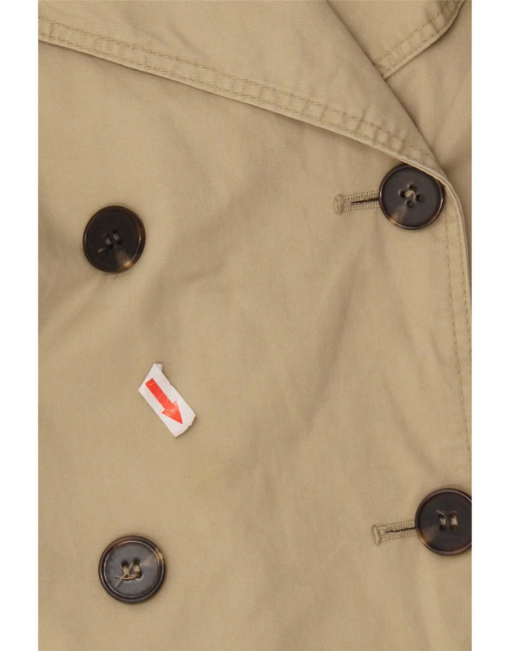 Zara Womens Trench Coat UK 16 Grande Algodão Bege