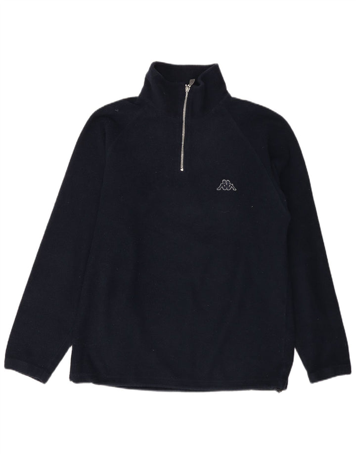 Kappa Mens Zip Neck Fleece Jumper Médio Azul Marinho
