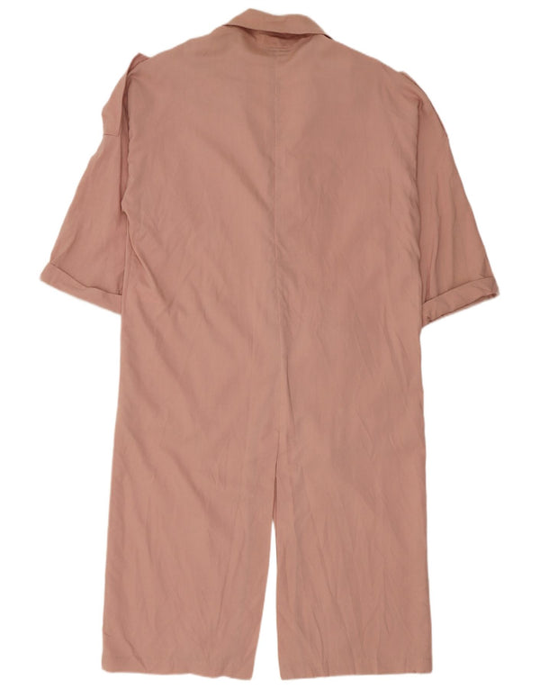 Jaqueta blazer feminina Longline de manga curta Topshop Reino Unido 8 Lyocell rosa pequeno