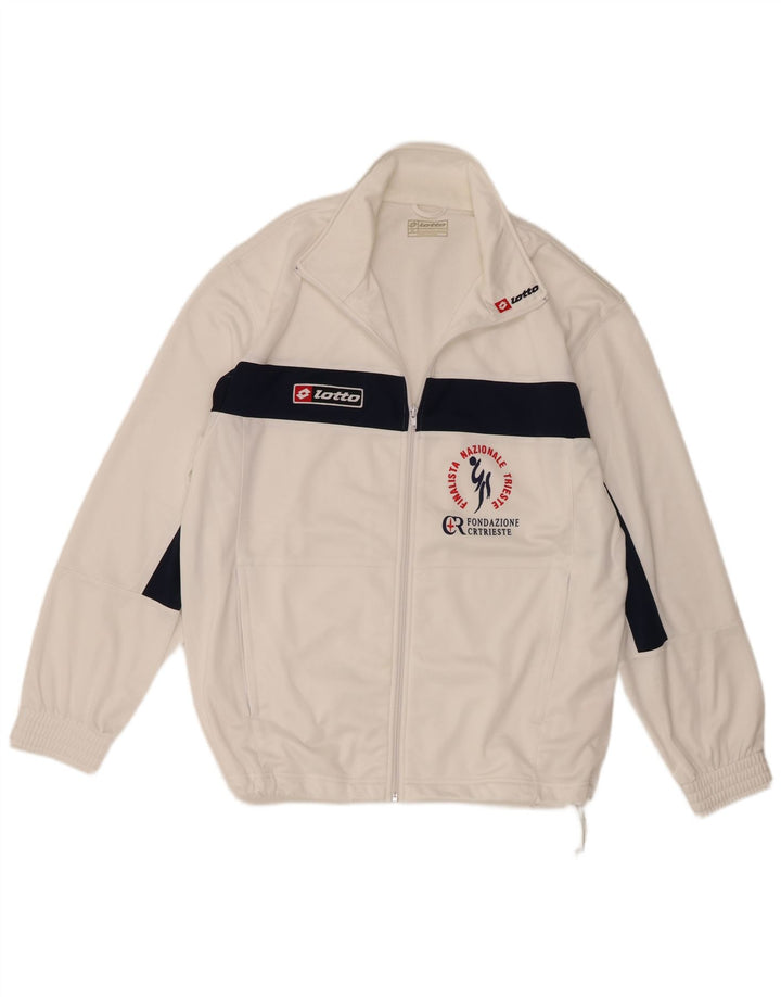 Lotto Mens Graphic Tracksuit Top Jacket XL Branco Colourblock Poliéster